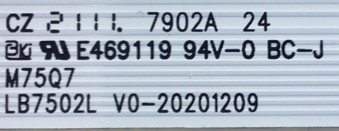 KIT DE LED'S PARA TV VIZIO ((INCOMPLETO SOLO 21 PIEZAS)) / NUMERO DE PARTE LB7502L / LB7502L V0-20201209 / E469119 / 7902A / 7839-759015-031F0901 / PANEL K750WDR21 / MODELO M75Q7-J03 / NOTA IMPORTANTE:KIT CONSTA DE PIEZAS EN TOTAL - Imagen 2